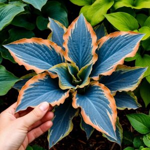 Хоста Океан Вью купить по цене от 960р. в интернет-магазине «Посадика» с доставкой почтой в в Черепановое и по всей России – [изображение №1].