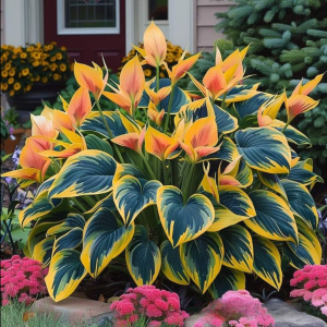 Хоста Флейм Данс купить по цене от 650р. в интернет-магазине «Посадика» с доставкой почтой в в Черепановое и по всей России – [изображение №1].